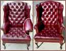 Cranberry wingback chair color restoration